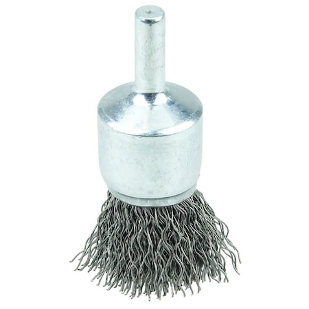 Weiler 3/4" Crimped Wire End Brush, .020" Steel Fill 10008